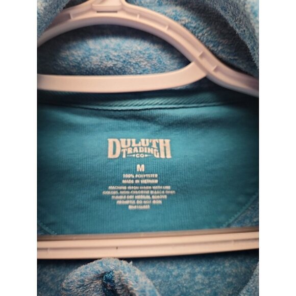 Duluth Trading Women's medium Teal Blue Fleece Full Zip Jacket Thumb Hole Wrist - Picture 2 of 5